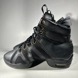 Skazz Sansha Unisex Womens Size 9 M Dance Shoes Hip Hop Sneaker Black Leather Hi